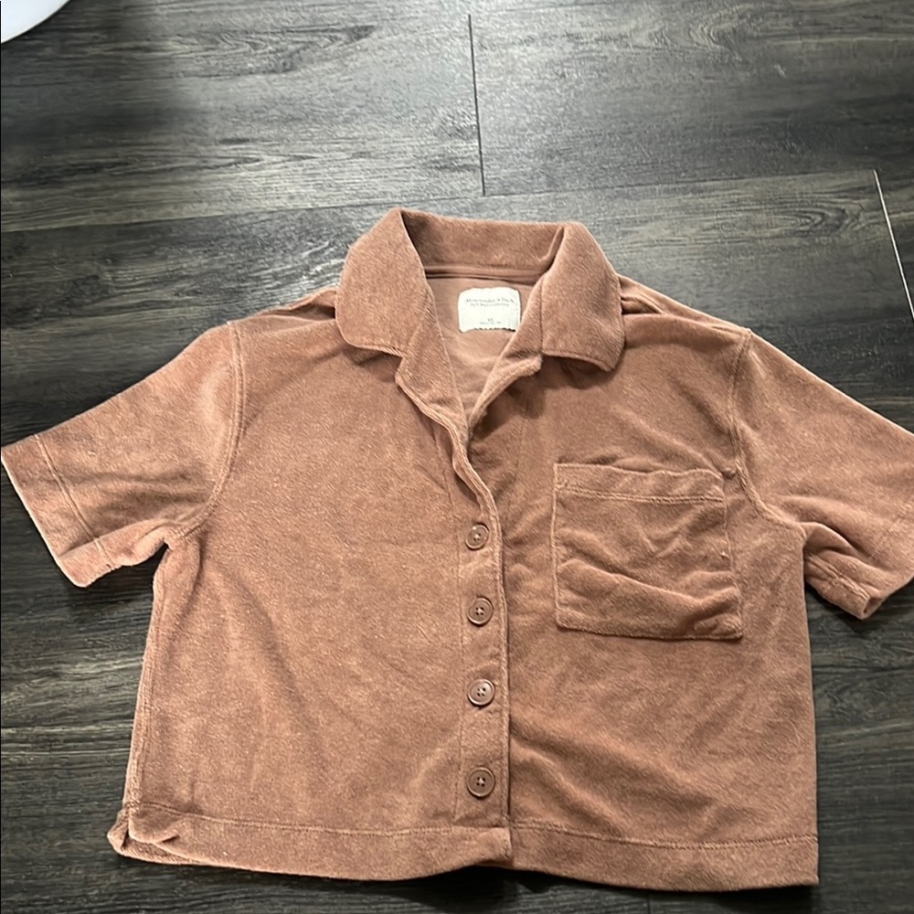 Terry cloth Button-Up Cover up